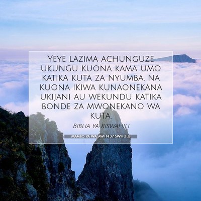 Picture 07 - Mambo ya Walawi 14:37 SWHULB - Yeye lazima achunguze ukungu kuona kama umo - Bible Verse Picture