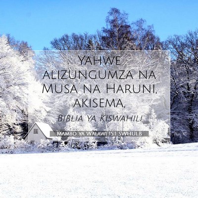 Picture 07 - Mambo ya Walawi 15:1 SWHULB - Yahwe alizungumza na Musa na Haruni, - Bible Verse Picture
