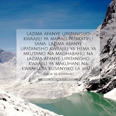 Picture 07 - Mambo ya Walawi 16:33 SWHULB - Lazima afanye upatanisho kwaajili ya mahali - Bible Verse Picture