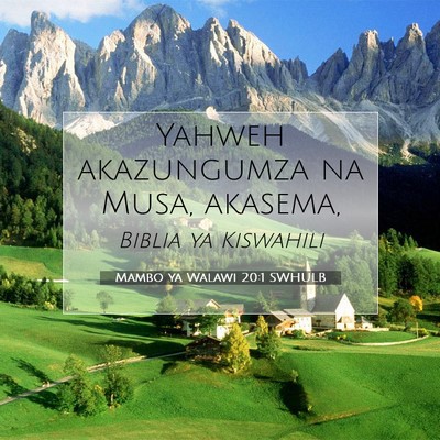 Picture 07 - Mambo ya Walawi 20:1 SWHULB - Yahweh akazungumza na Musa, - Bible Verse Picture