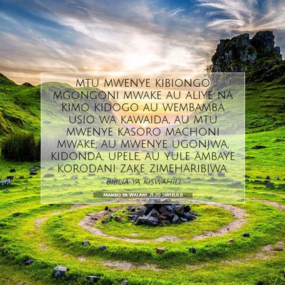 Picture 07 - Mambo ya Walawi 21:20 SWHULB - mtu mwenye kibiongo mgongoni mwake au aliye na - Bible Verse Picture