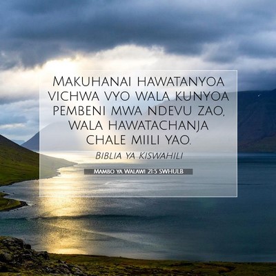 Picture 07 - Mambo ya Walawi 21:5 SWHULB - Makuhanai hawatanyoa vichwa vyo wala kunyoa - Bible Verse Picture