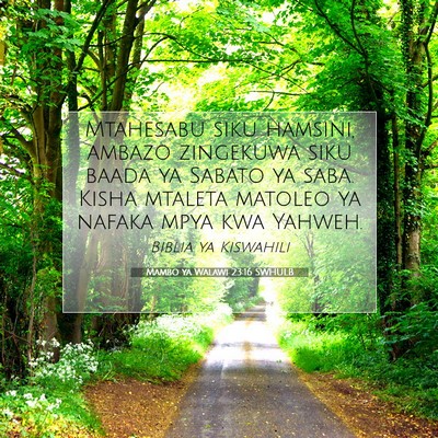 Picture 07 - Mambo ya Walawi 23:16 SWHULB - Mtahesabu siku hamsini, ambazo zingekuwa siku - Bible Verse Picture