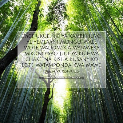 Picture 07 - Mambo ya Walawi 24:14 SWHULB - “Mchukue nje ya kambi huyo aliyemlaani Mungu. - Bible Verse Picture