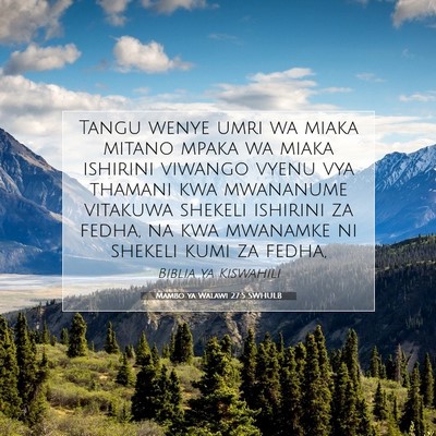 Picture 07 - Mambo ya Walawi 27:5 SWHULB - Tangu wenye umri wa miaka mitano mpaka wa miaka - Bible Verse Picture
