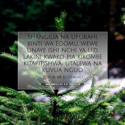 Picture 07 - Maombolezo 4:21 SWHULB - Shangilia na ufurahi, binti wa Edomu, wewe unaye - Bible Verse Picture