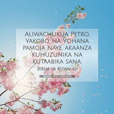Picture 07 - Marko 14:33 SWHULB - Aliwachukua Petro, Yakobo, na Yohana pamoja naye, - Bible Verse Picture