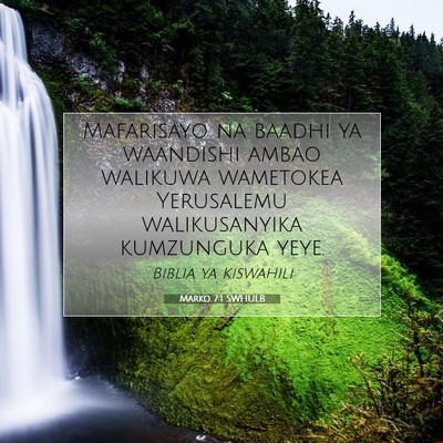 Picture 07 - Marko 7:1 SWHULB - Mafarisayo na baadhi ya waandishi ambao walikuwa - Bible Verse Picture
