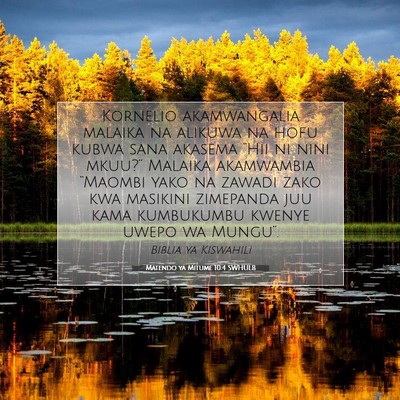 Picture 07 - Matendo ya Mitume 10:4 SWHULB - Kornelio akamwangalia malaika na alikuwa na hofu - Bible Verse Picture