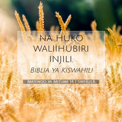 Picture 07 - Matendo ya Mitume 14:7 SWHULB - na huko waliihubiri - Bible Verse Picture