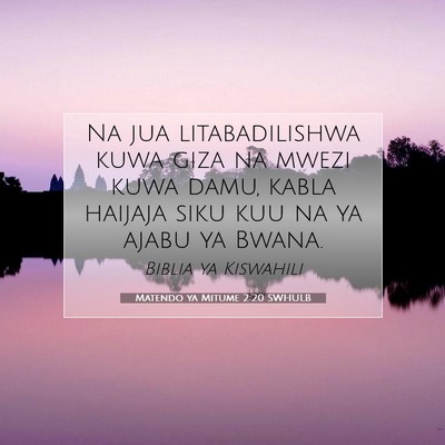 Picture 07 - Matendo ya Mitume 2:20 SWHULB - Na jua litabadilishwa kuwa giza na mwezi kuwa - Bible Verse Picture
