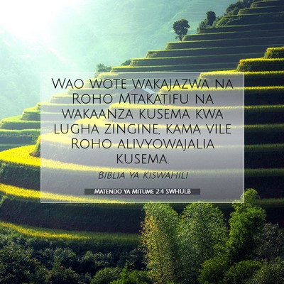 Picture 07 - Matendo ya Mitume 2:4 SWHULB - Wao wote wakajazwa na Roho Mtakatifu na wakaanza - Bible Verse Picture