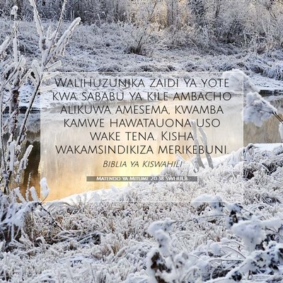 Picture 07 - Matendo ya Mitume 20:38 SWHULB - Walihuzunika zaidi ya yote kwa sababu ya kile - Bible Verse Picture