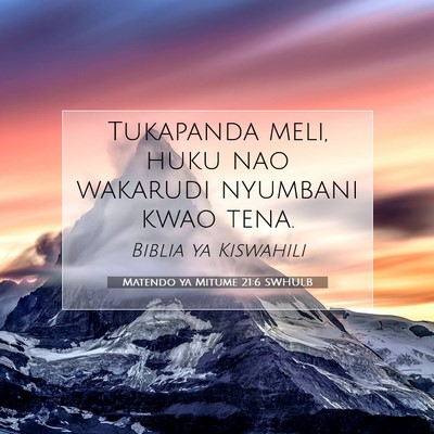 Picture 07 - Matendo ya Mitume 21:6 SWHULB - Tukapanda meli, huku nao wakarudi nyumbani kwao - Bible Verse Picture