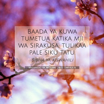Picture 07 - Matendo ya Mitume 28:12 SWHULB - Baada ya kuwa tumetua katika mji wa Sirakusa, - Bible Verse Picture