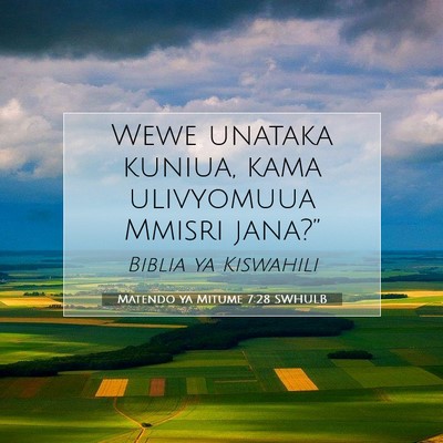 Picture 07 - Matendo ya Mitume 7:28 SWHULB - Wewe unataka kuniua, kama ulivyomuua Mmisri - Bible Verse Picture