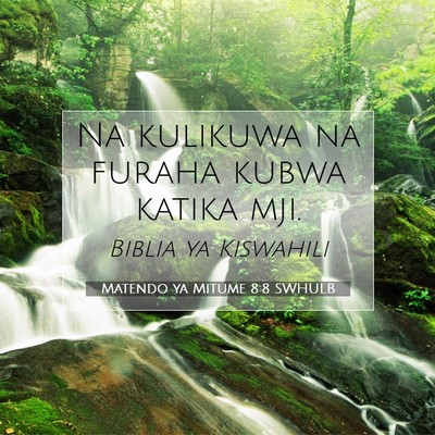 Picture 07 - Matendo ya Mitume 8:8 SWHULB - Na kulikuwa na furaha kubwa katika - Bible Verse Picture