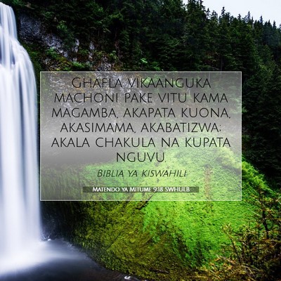 Picture 07 - Matendo ya Mitume 9:18 SWHULB - Ghafla vikaanguka machoni pake vitu kama magamba, - Bible Verse Picture