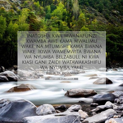 Picture 07 - Mathayo 10:25 SWHULB - Inatosha kwa mwanafunzi kwamba awe kama mwalimu - Bible Verse Picture