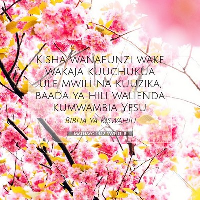 Picture 07 - Mathayo 14:12 SWHULB - Kisha wanafunzi wake wakaja kuuchukua ule mwili - Bible Verse Picture