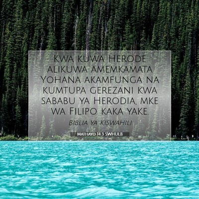 Picture 07 - Mathayo 14:3 SWHULB - Kwa kuwa Herode alikuwa amemkamata Yohana - Bible Verse Picture