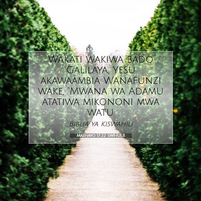 Picture 07 - Mathayo 17:22 SWHULB - Wakati wakiwa bado Galilaya, Yesu akawaambia - Bible Verse Picture