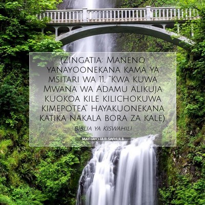 Picture 07 - Mathayo 18:11 SWHULB - (Zingatia: Maneno yanayoonekana kama ya msitari - Bible Verse Picture