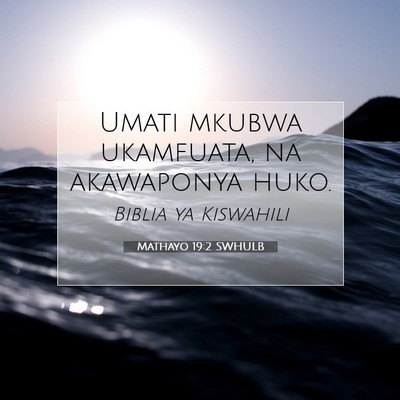 Picture 07 - Mathayo 19:2 SWHULB - Umati mkubwa ukamfuata, na akawaponya - Bible Verse Picture
