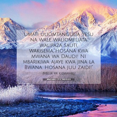 Picture 07 - Mathayo 21:9 SWHULB - Umati uliomtangulia Yesu na wale waliomfuata - Bible Verse Picture