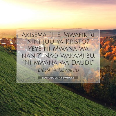 Picture 07 - Mathayo 22:42 SWHULB - Akisema, “J! e, Mwafikiri nini juu ya Kristo? - Bible Verse Picture