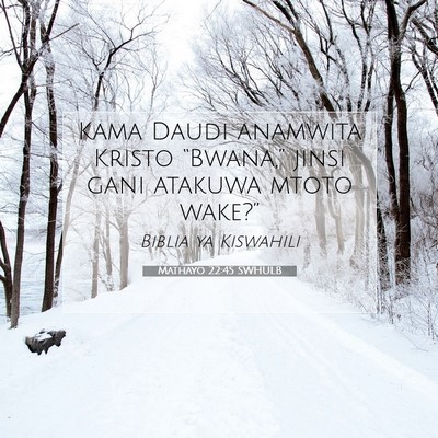 Picture 07 - Mathayo 22:45 SWHULB - Kama Daudi anamwita Kristo “Bwana,” jinsi - Bible Verse Picture