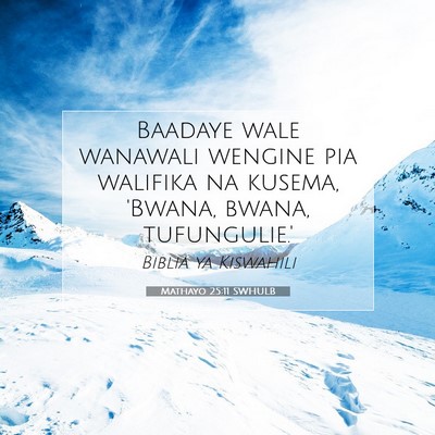 Picture 07 - Mathayo 25:11 SWHULB - Baadaye wale wanawali wengine pia walifika na - Bible Verse Picture