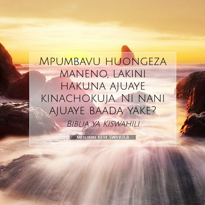 Picture 07 - Mhubiri 10:14 SWHULB - Mpumbavu huongeza maneno, lakini hakuna ajuaye - Bible Verse Picture