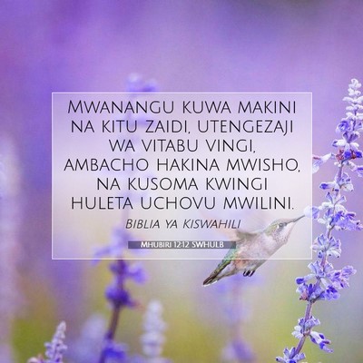 Picture 07 - Mhubiri 12:12 SWHULB - Mwanangu kuwa makini na kitu zaidi, utengezaji wa - Bible Verse Picture