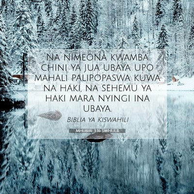 Picture 07 - Mhubiri 3:16 SWHULB - Na nimeona kwamba chini ya jua ubaya upo mahali - Bible Verse Picture