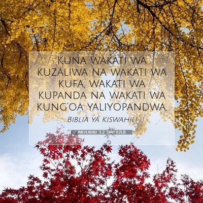 Picture 07 - Mhubiri 3:2 SWHULB - Kuna wakati wa kuzaliwa na wakati wa kufa, wakati - Bible Verse Picture