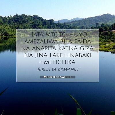 Picture 07 - Mhubiri 6:4 SWHULB - Hata mtoto huyo amezaliwa bila faida na anapita - Bible Verse Picture