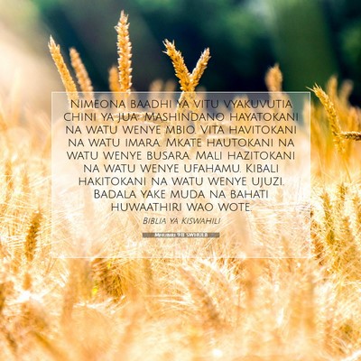 Picture 07 - Mhubiri 9:11 SWHULB - Nimeona baadhi ya vitu vyakuvutia chini ya jua: - Bible Verse Picture