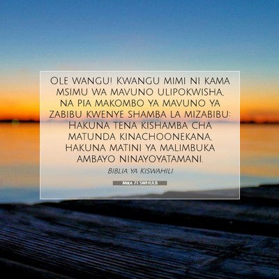 Picture 07 - Mika 7:1 SWHULB - Ole wangu! Kwangu mimi ni kama msimu wa mavuno - Bible Verse Picture