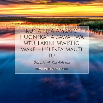 Picture 07 - Mithali 14:12 SWHULB - Kuna njia ambayo huonekana sawa kwa mtu, lakini - Bible Verse Picture