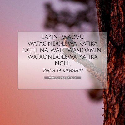 Picture 07 - Mithali 2:22 SWHULB - Lakini waovu wataondolewa katika nchi na wale - Bible Verse Picture