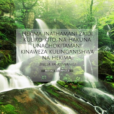 Picture 07 - Mithali 3:15 SWHULB - Hekima inathamani zaidi kuliko kito, na hakuna - Bible Verse Picture