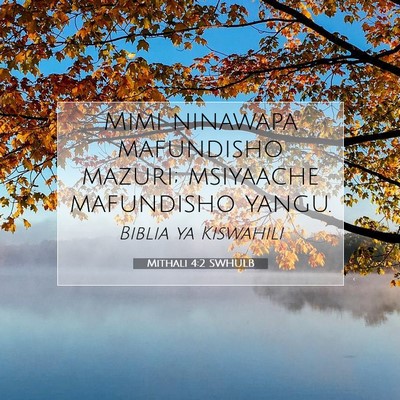 Picture 07 - Mithali 4:2 SWHULB - Mimi ninawapa mafundisho mazuri; msiyaache - Bible Verse Picture