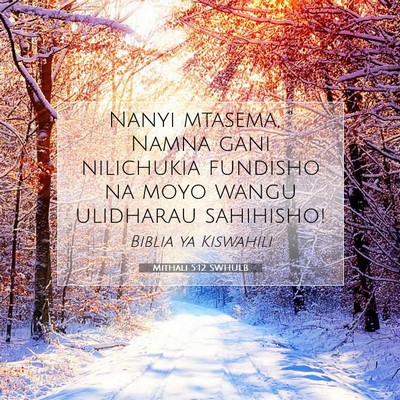 Picture 07 - Mithali 5:12 SWHULB - Nanyi mtasema, “ Namna gani nilichukia fundisho - Bible Verse Picture