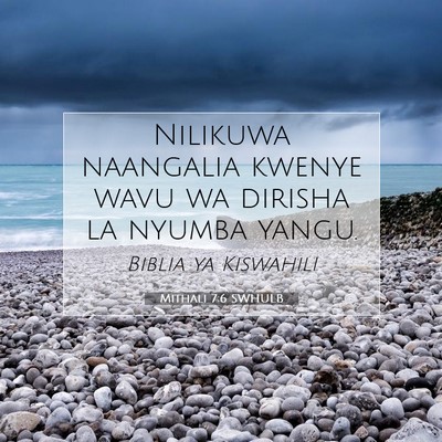 Picture 07 - Mithali 7:6 SWHULB - Nilikuwa naangalia kwenye wavu wa dirisha la - Bible Verse Picture