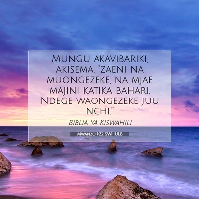 Picture 07 - Mwanzo 1:22 SWHULB - Mungu akavibariki, akisema, “zaeni na - Bible Verse Picture