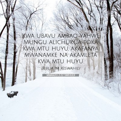 Picture 07 - Mwanzo 2:22 SWHULB - Kwa ubavu ambao Yahwe Mungu alichukua toka kwa - Bible Verse Picture