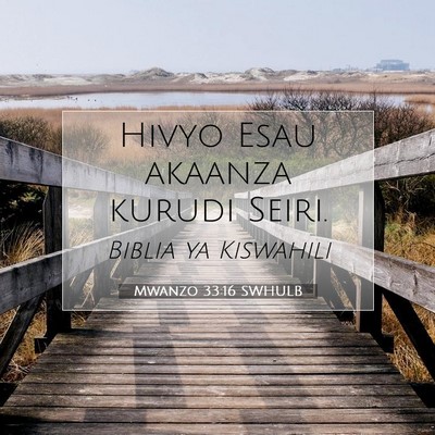 Picture 07 - Mwanzo 33:16 SWHULB - Hivyo Esau akaanza kurudi - Bible Verse Picture