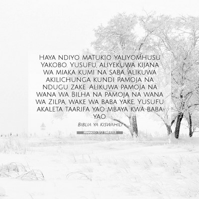 Picture 07 - Mwanzo 37:2 SWHULB - Haya ndiyo matukio yaliyomhusu Yakobo. Yusufu, - Bible Verse Picture