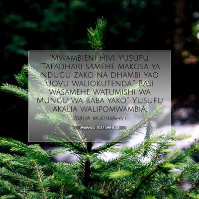 Picture 07 - Mwanzo 50:17 SWHULB - 'Mwambieni hivi Yusufu, “Tafadhari samehe - Bible Verse Picture